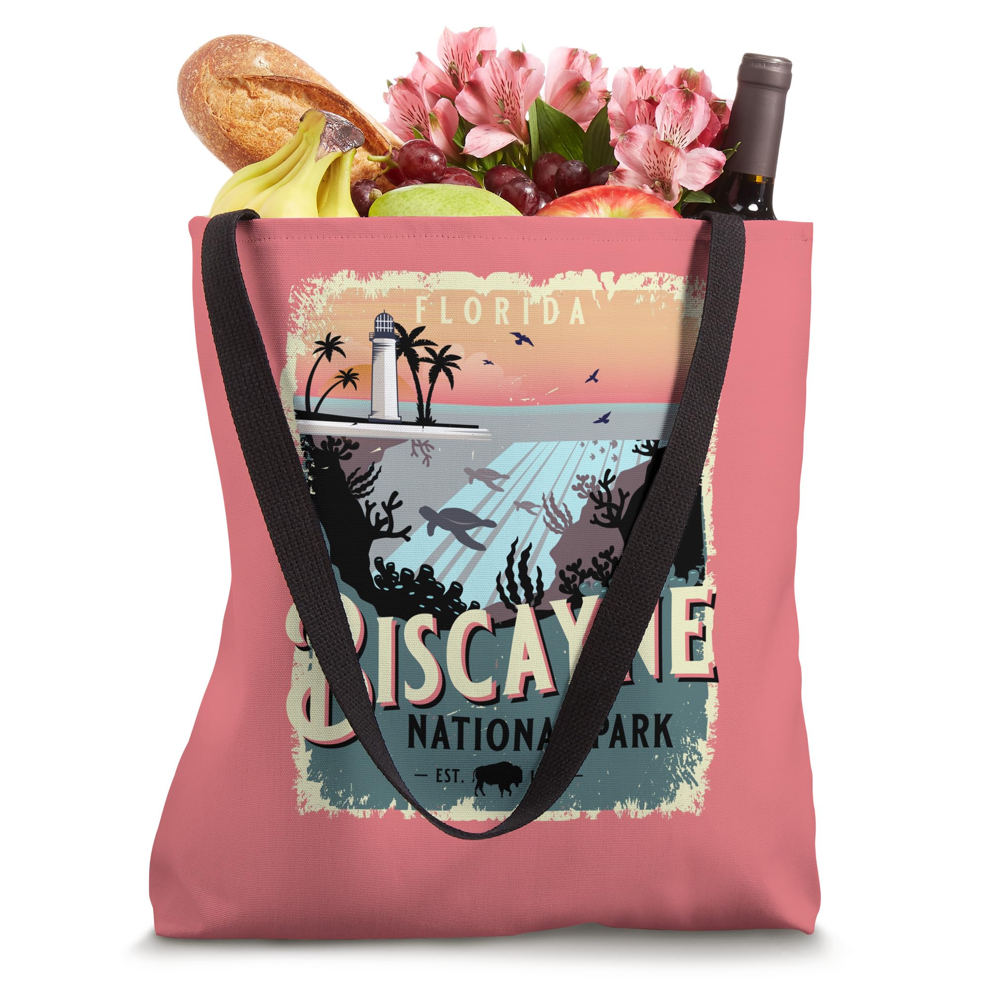 Biscayne National Park Florida USA Vintage Tropical Vacation Tote Bag