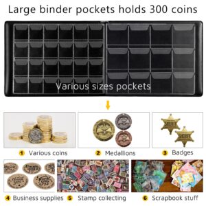 Coin Collection Supplies Holder Book for Collectors and 12 Sheets Money Binder Book Holder Page Protectors Bundle