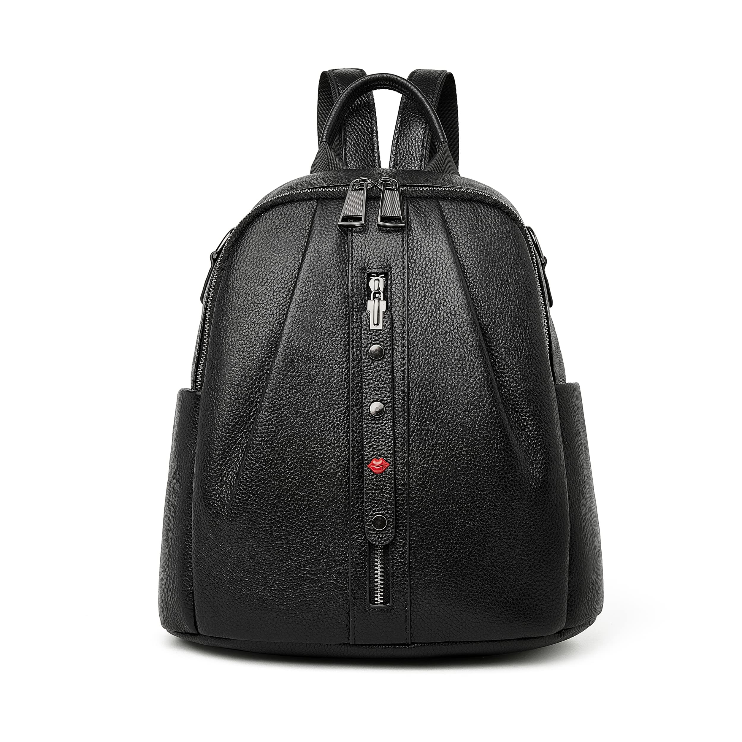 DORIS&JACKY Women Casual Fashion Leather Backpack (1-black)