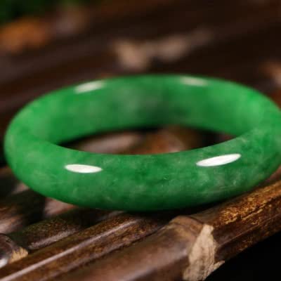 Natural Green Jade Bangle, Jewelry, Accessories, Brings Good Luck, Prosperity, Good Fortune and Good Energy (Green, 57-58mm)