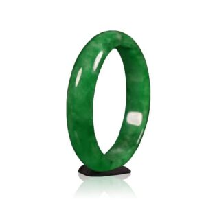 natural green jade bangle, jewelry, accessories, brings good luck, prosperity, good fortune and good energy (green, 57-58mm)