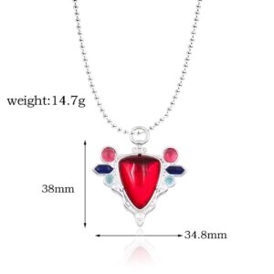 SONGCHANGJEWELRY JJBA JOJO Anime Red Stone of Aja Necklace - JoJo Jolyne Jotaro Anime Cosplay Accessories for Fans - Christmas Gifts for Women Men(Red Stone of Aja Necklace)