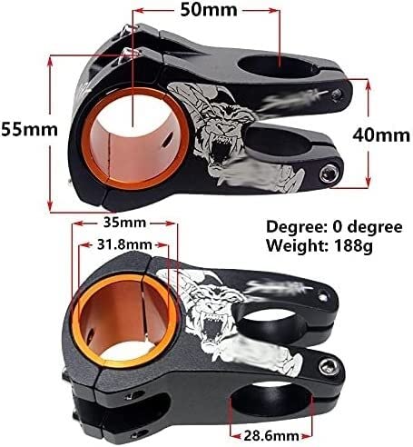 ZECHAO Mountain Road Bike Stem,50mm 31.8/35mm Handlebar Stem Bike Riser Mountain AM XC DH Stem Bike Stem Off Road Riser Bike Stem (Color : Red, Size : 31.8 * 50mm)