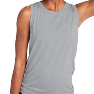 Bestisun Workout Tank Tops for Women Tie Back Workout Tank Mesh Muscle Tank Mesh Athletic Gym Sports Yoga Shirts Gray XL