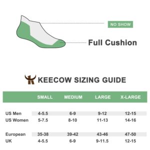 KEECOW Performance Comfort No Show Ankle Cushion Socks For Men & Women, Athletic, Tab, Short, Socks For Running, Walking, Outdoor (Medium, White (6 Pairs))