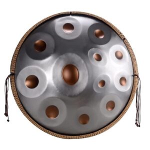 mfydpp handpan drum instrument in d minor 12 notes 22 inches steel hand pan drums, with handpan bag, drum tripod, for professional audio production