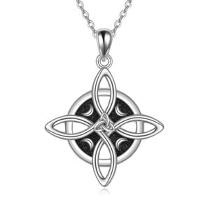 vonala witches knot necklace nudo de bruja pendant 925 original sterling silver celtic triquetra trinity knot pendant necklace good luck irish jewelry christmas gifts for women men