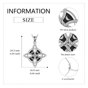 VONALA Witches Knot Necklace Nudo de Bruja Pendant 925 original Sterling Silver Celtic Triquetra Trinity Knot Pendant Necklace Good Luck Irish Jewelry Christmas Gifts for Women Men