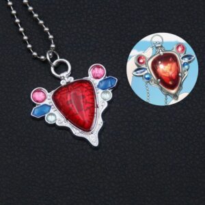 SONGCHANGJEWELRY JJBA JOJO Anime Red Stone of Aja Necklace - JoJo Jolyne Jotaro Anime Cosplay Accessories for Fans - Christmas Gifts for Women Men(Red Stone of Aja Necklace)