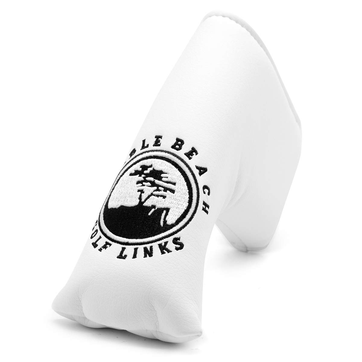 Golf Blade Putter Head Cover White/Navy Blue/Red Golf Putter Headcover Magnetic Closure for fits for Scotty Cameron Newport, Odyssey, Taylormade mytp putters (white)