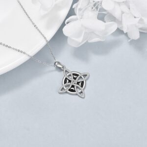 VONALA Witches Knot Necklace Nudo de Bruja Pendant 925 original Sterling Silver Celtic Triquetra Trinity Knot Pendant Necklace Good Luck Irish Jewelry Christmas Gifts for Women Men