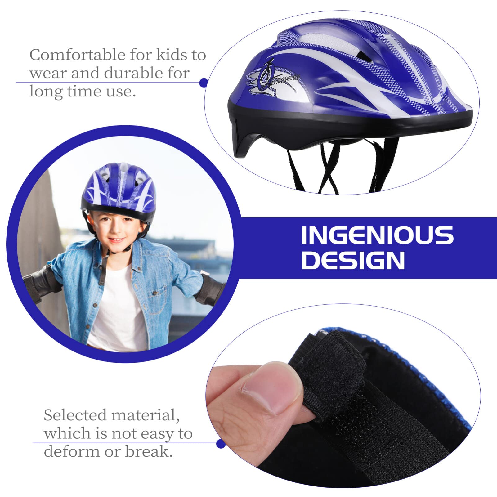 CLISPEED Kids Helmet with Sports Gear Set Knee Elbow Pads Wrist Guards Toddler Helmet for 3-8 Years Old Boys Girls Cycling Scooter Skateboard Roller Skating