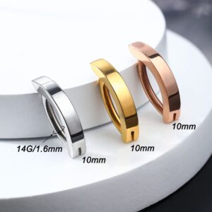 Melighting 14G Belly Clicker Hoop Stainless Steel 316L Belly Button Rings for Women Reverse Curved Belly Rings Clicker Belly Piercing Hoop for Women