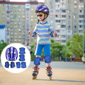 CLISPEED Kids Helmet with Sports Gear Set Knee Elbow Pads Wrist Guards Toddler Helmet for 3-8 Years Old Boys Girls Cycling Scooter Skateboard Roller Skating