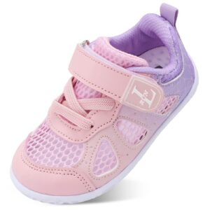 L-RUN Toddler Breathable Tennis Shoes Boys Girls Football Shoes Breathable Mesh Sneakers Shoes Pink M US 9-9.5 Toddler