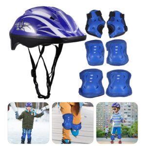 CLISPEED Kids Helmet with Sports Gear Set Knee Elbow Pads Wrist Guards Toddler Helmet for 3-8 Years Old Boys Girls Cycling Scooter Skateboard Roller Skating