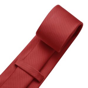 DecTwig Men's Ties Solid Color Formal Neckties 3.15" (8CM) Red Ties For Men