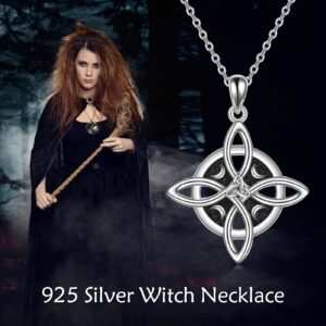 VONALA Witches Knot Necklace Nudo de Bruja Pendant 925 original Sterling Silver Celtic Triquetra Trinity Knot Pendant Necklace Good Luck Irish Jewelry Christmas Gifts for Women Men