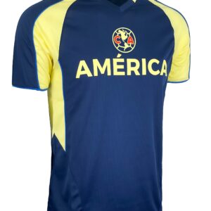 Boy's Club America Soccer Jersey, Licensed Club America Youth Short Sleeve Navy Shirt (YL)