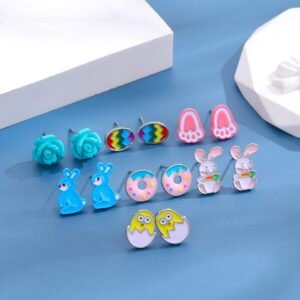 20 Pairs Mothers Day St Patrick's Day Easter Hypoallergenic Drop Stud Earrings Bulk for Girls Women Clover Shamrock Green Hat Easter Eggs Bunny Earrings Dangle Stud Earrings Set for Teen Girls Women Valentine’s Day Gifts, Easter (Valentine’s/St Patrick's/