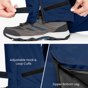 Men's Rain Pants, Waterproof Rain Over Pants Lightweight Packable Windproof Hiking Pants Outdoor Golf Work Navy