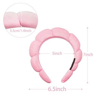 Ayesha Spa Headband for Women Sponge Headband for Washing Face Clouds Soft Hairband Skincare Makeup Headbands for Women Girls Shower Makeup Skincare (Pink)