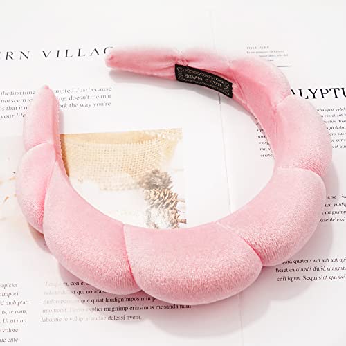 Ayesha Spa Headband for Women Sponge Headband for Washing Face Clouds Soft Hairband Skincare Makeup Headbands for Women Girls Shower Makeup Skincare (Pink)