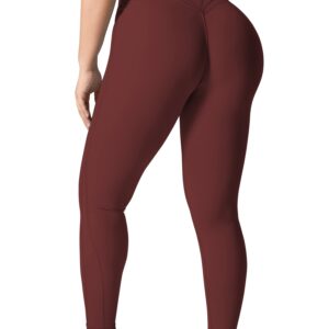 YEOREO Grace Workout Leggings for Women Butt Lifting Tummy Control High Waist Gym Yoga Compression Pants Deep Burgundy M