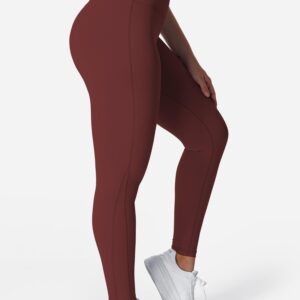 YEOREO Grace Workout Leggings for Women Butt Lifting Tummy Control High Waist Gym Yoga Compression Pants Deep Burgundy M