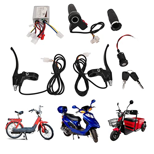 Cosiki Electric Speed Controller Kit Controller Throttle Grip Sensitive Fast Heat Dissipation 24V 500W Motorcycle