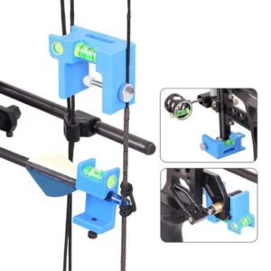 Archery Bow Bubble Level Compound Bow Sight Tuning Level Bow Level Positioner Adjustment Tool High Accuracy Compound Bow Tuning String Level Combo for Outdoors Archery Hunting Extreme Sports (Blue)