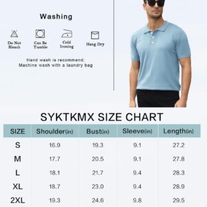 Syktkmx Mens Golf Polo Shirts Short Sleeve Casual Banded Bottom Stretch Classic Fit Solid Knit T-Shirts Mint