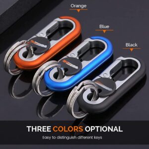 Qitiieli 3PCS Men's Car Key Chain, Personalized Car Keychain for Men, Men's Metal Waistband Car Keychain, Double Ring Design, Heavy Duty Double Layer Anti-Loss Car Keychain