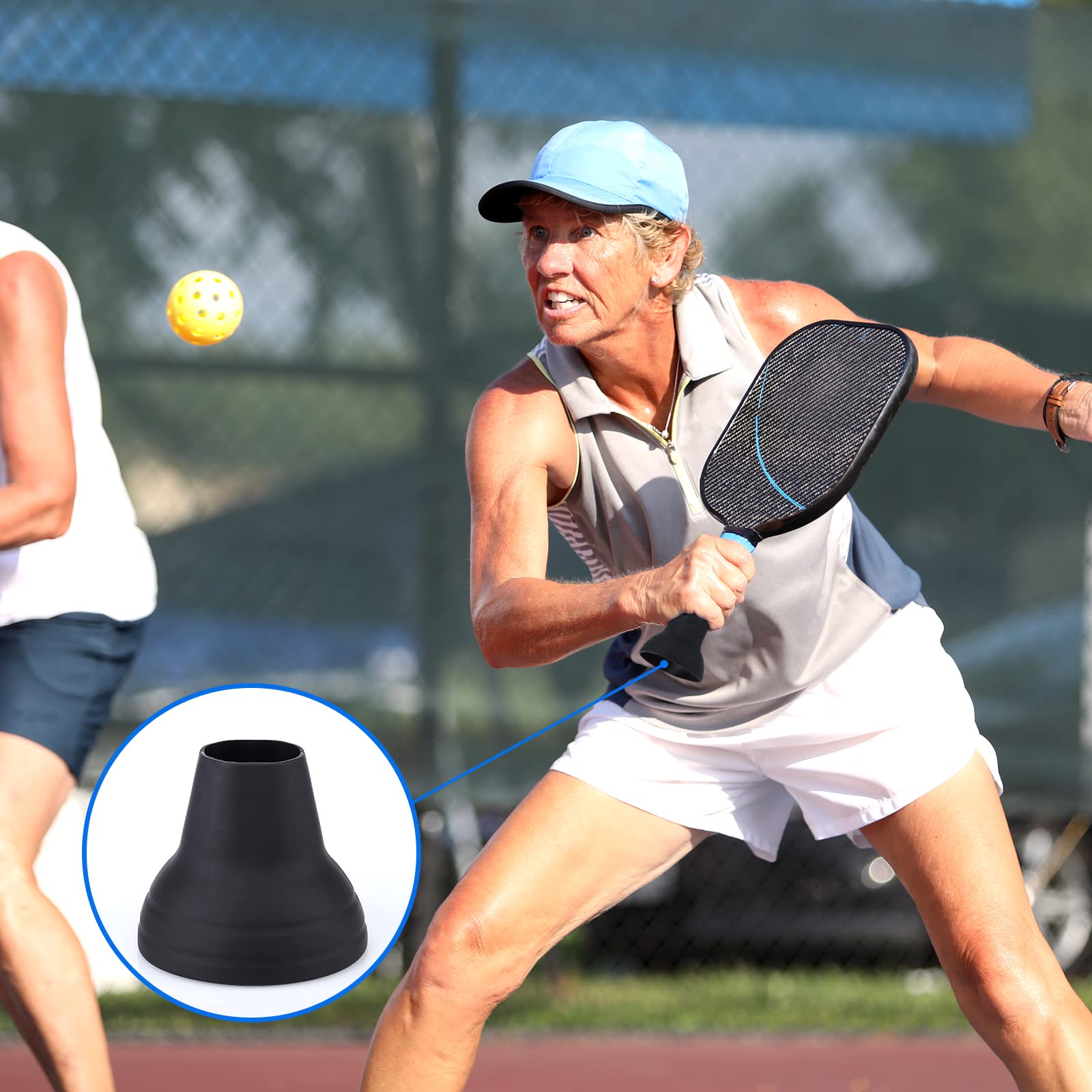 TOBWOLF 2PCS Pickleball Ball Retriever, Silicone Pickleball Picker Upper Pickball Grabber, Universal Pickleball Upper Suction Cup, Pickleball Accessory to Pick Up Balls, Fits All Standard Paddles