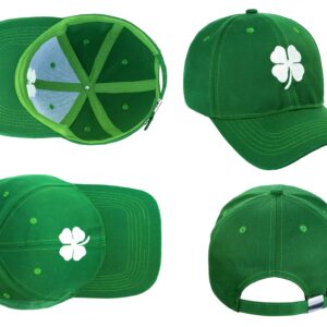 Ireland Irish 4 Leaf Clover St. Patrick's Day Hat for Men Women Embroidery Shamrock Baseball Cap Hat