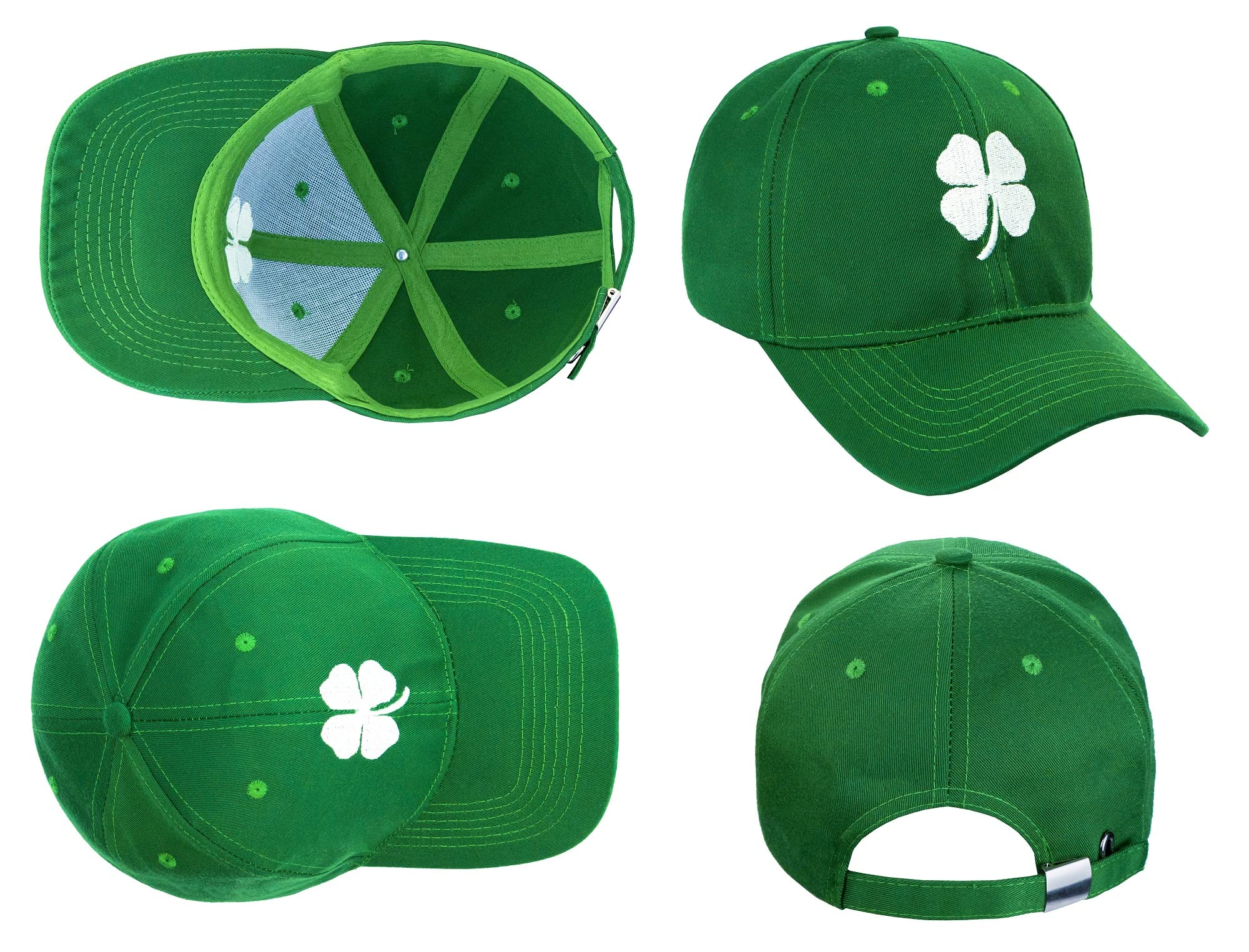 Ireland Irish 4 Leaf Clover St. Patrick's Day Hat for Men Women Embroidery Shamrock Baseball Cap Hat