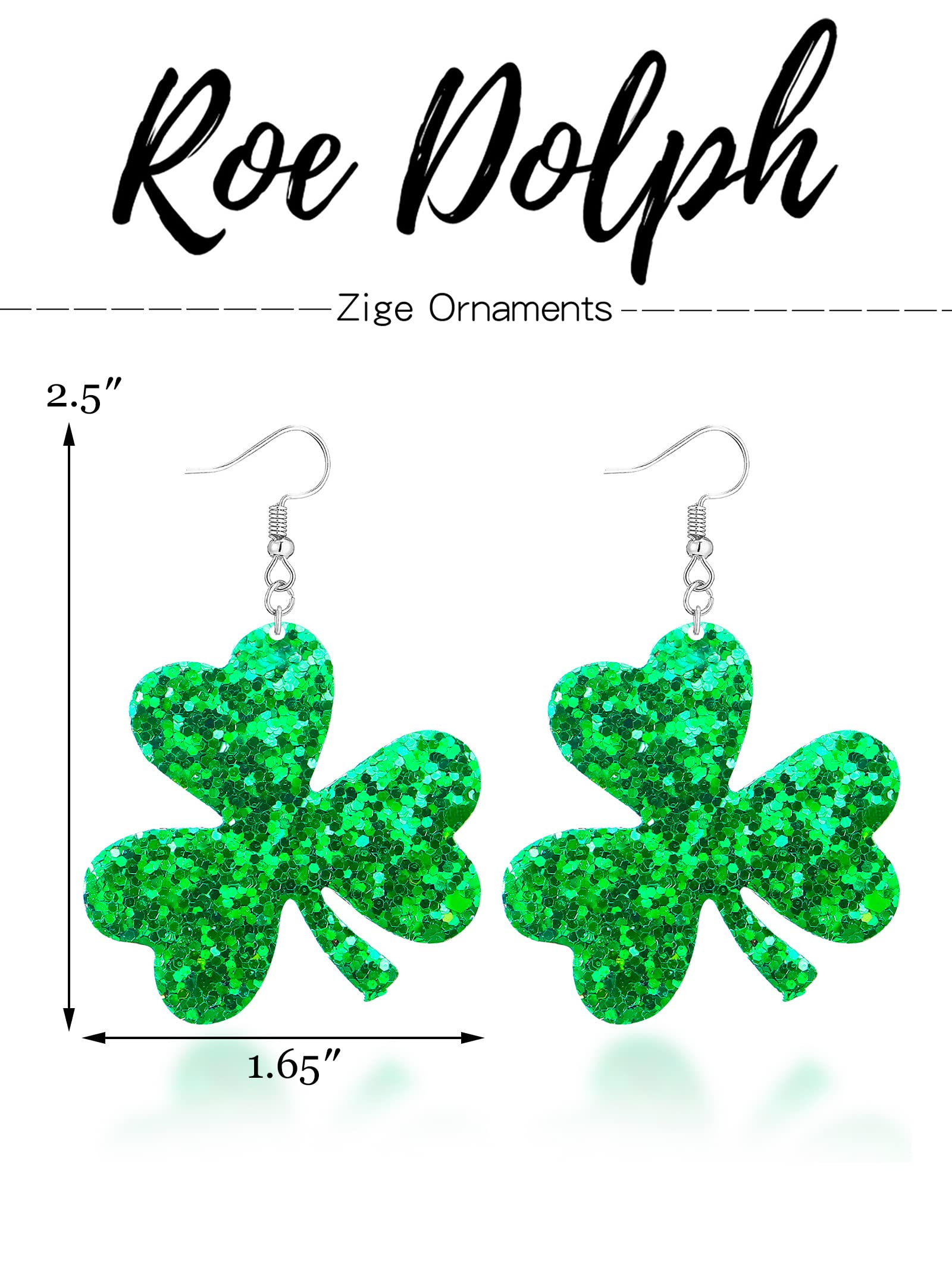 St Patricks Day Earrings for Women Sparkling Shamrock Dangle Earrings Trendy Green Shamrock Drop Earrings for Teen Girls Lightweight Irish Festival Earrings Jewelry Gifts(Leather)