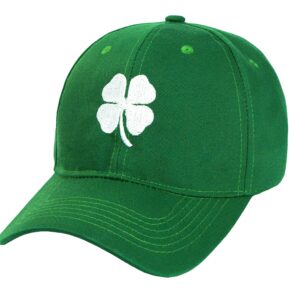 Ireland Irish 4 Leaf Clover St. Patrick's Day Hat for Men Women Embroidery Shamrock Baseball Cap Hat