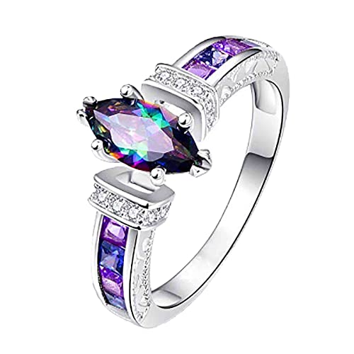 Fashion Ring Purple Diamond Ring Exquisite All-Match Ring, Black Color Zirconium Ring Exquisite Jewerly Womens Mens Gifts Halloween Christmas Birthday