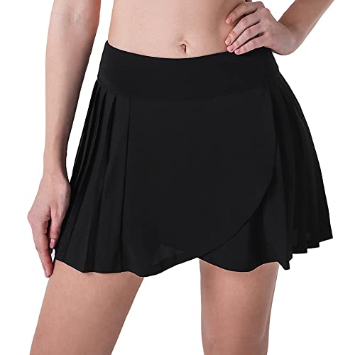 Tennis Skirt for Women Black Skorts Skirts for Womens Pleated Tennis Skirts with Shorts and 3 Pockets High Waisted Athletic Golf Skirt