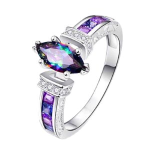 fashion ring purple diamond ring exquisite all-match ring, black color zirconium ring exquisite jewerly womens mens gifts halloween christmas birthday