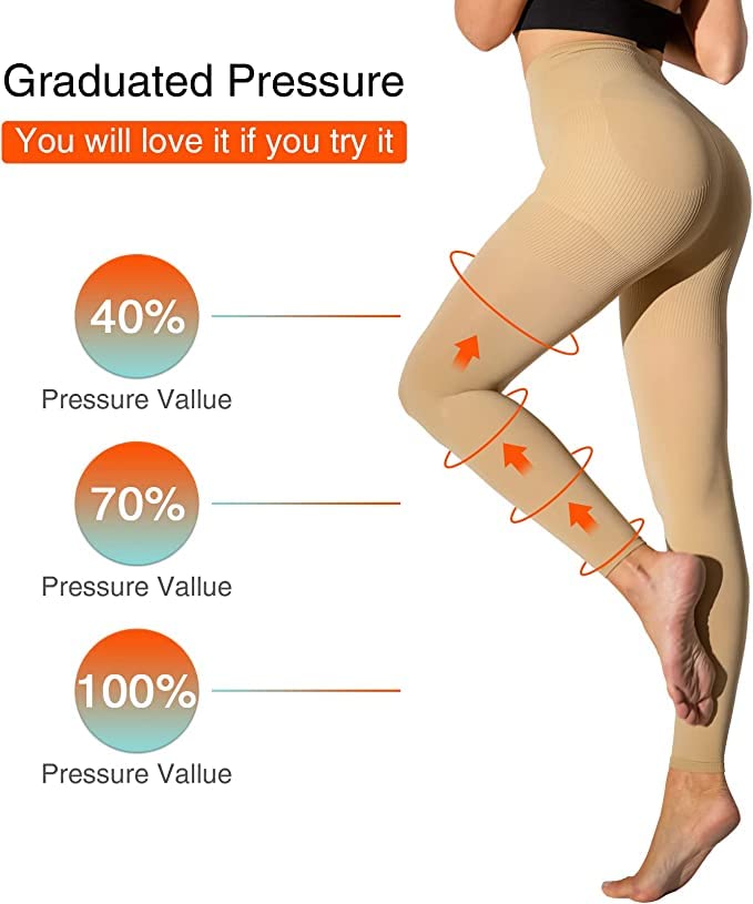 Compression Pantyhose 8-15mmHg for Women's Medical Quality Footless Support Stocking Compressive Tights