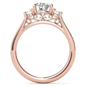 Solitaire Moissanite Engagement Ring Set 3 CT Pear Cut Moissanite Bridal Wedding Ring Set for Women Propose Gifts Her VVS Colorless (10K Solid Rose Gold)