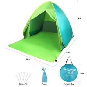 FBSPORT Beach Tent,Portable Pop Up Beach Shade Sun Shelter with UV Protection for 2-3 Person,Camping Beach Tent Instant Umbrella Baby Canopy Cabana