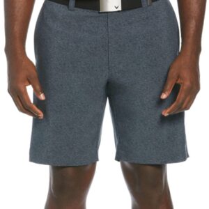 Callaway Men’s Performance Flat Front Short with Active Flex Waistband, Charcoal Caviar, 34W x 9 inch Inseam