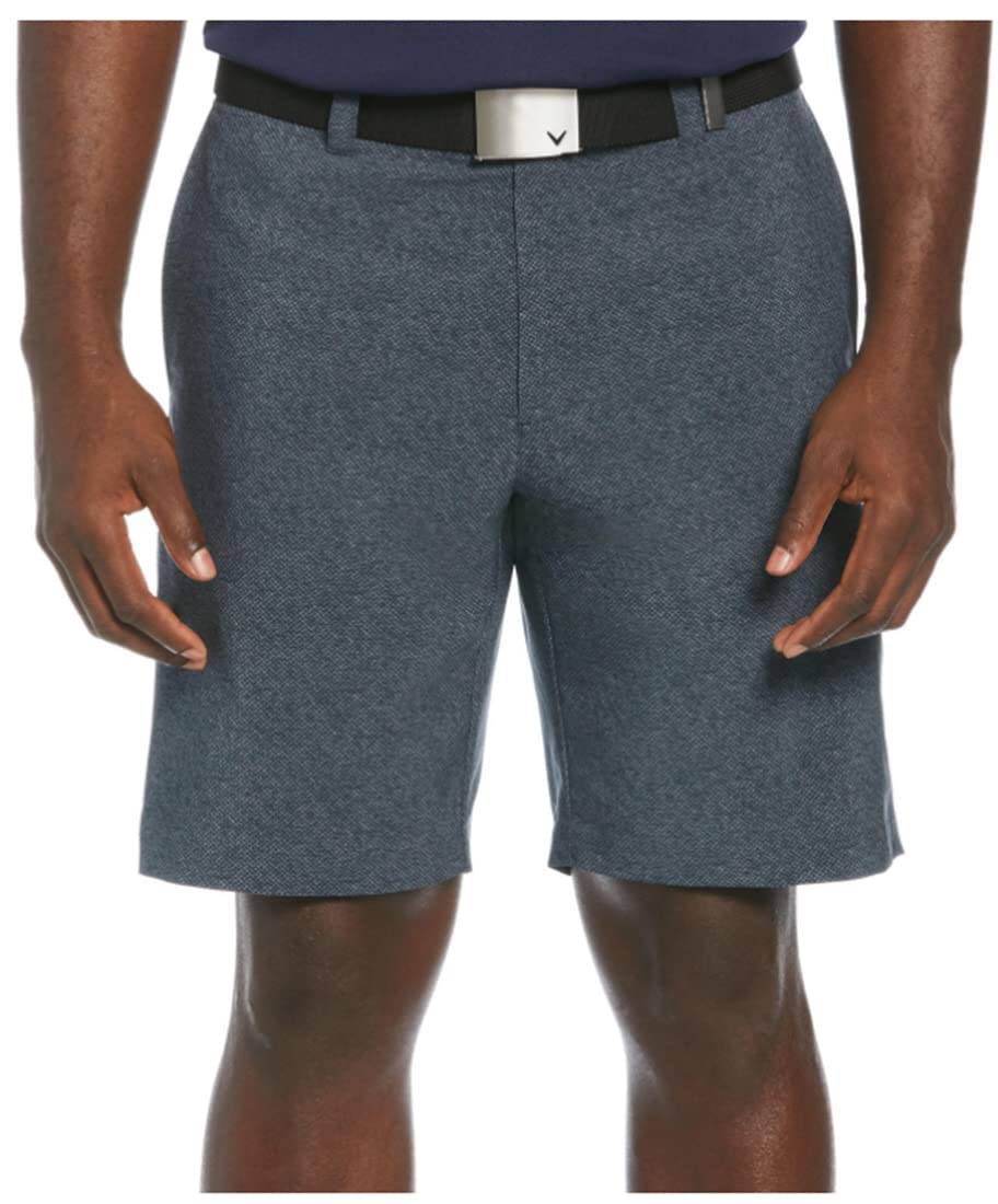 Callaway Men’s Performance Flat Front Short with Active Flex Waistband, Charcoal Caviar, 34W x 9 inch Inseam