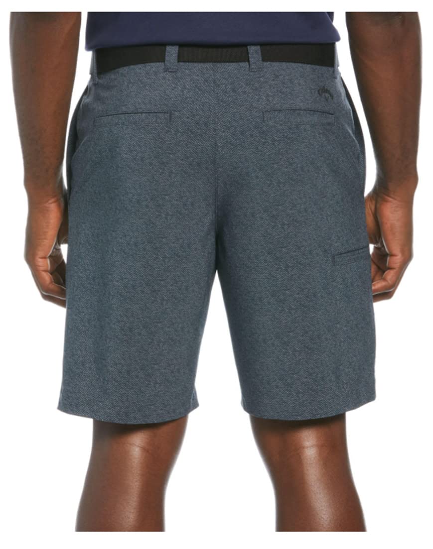 Callaway Men’s Performance Flat Front Short with Active Flex Waistband, Charcoal Caviar, 34W x 9 inch Inseam