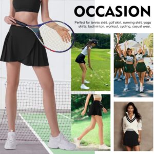 Tennis Skirt for Women Black Skorts Skirts for Womens Pleated Tennis Skirts with Shorts and 3 Pockets High Waisted Athletic Golf Skirt