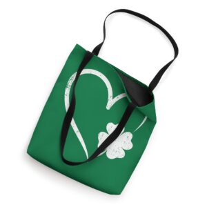 St Patricks day love with heart and shamrock clover Tote Bag