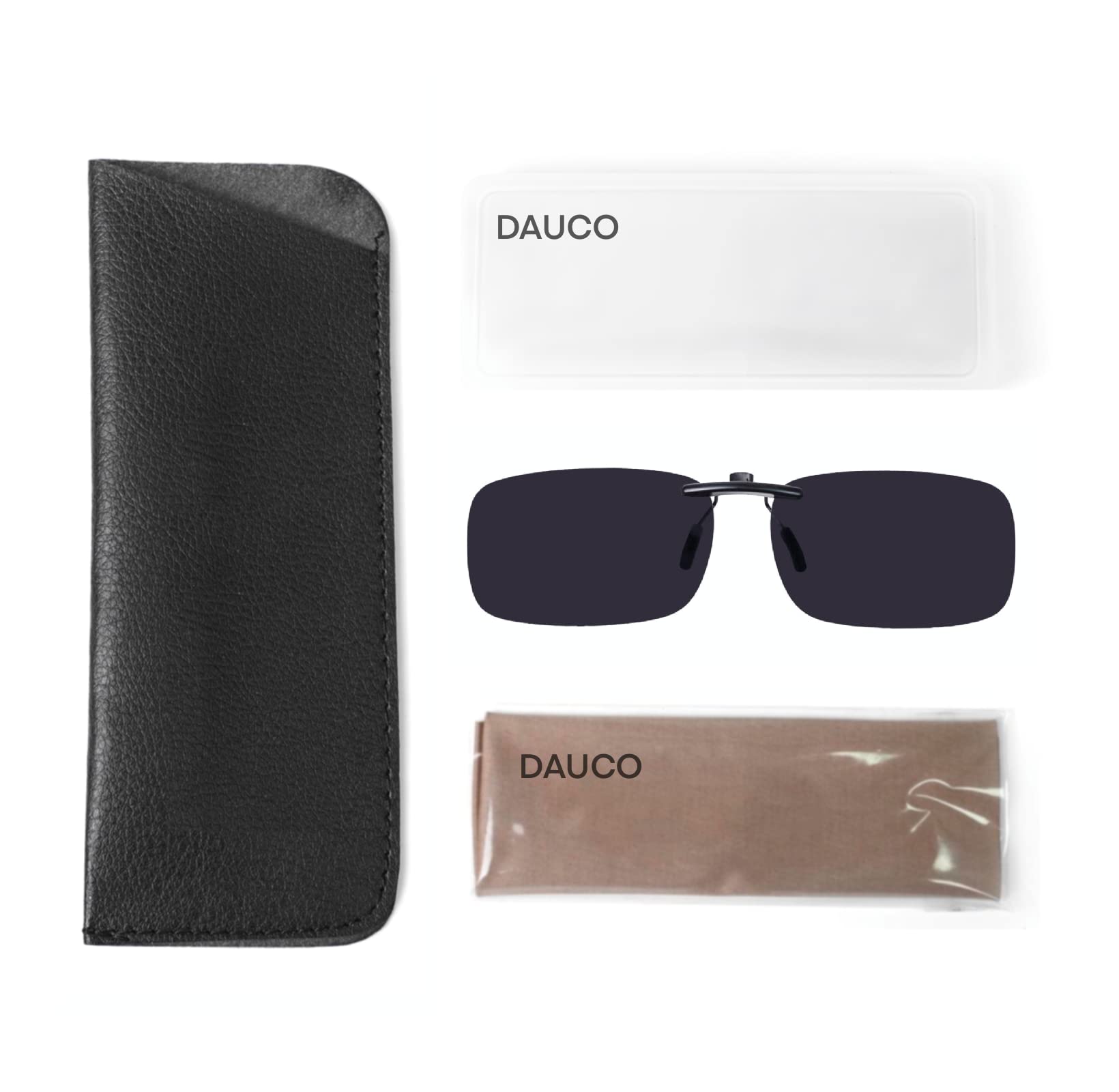 DAUCO Clip On Sunglasses Polarized Clip On Sunglasses Over Prescription Glasses Non-Flip Up